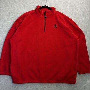 Ferrari Red Fleece Quarter Zip Pullover Men’s 2XL LA Loving Embroidered Horse